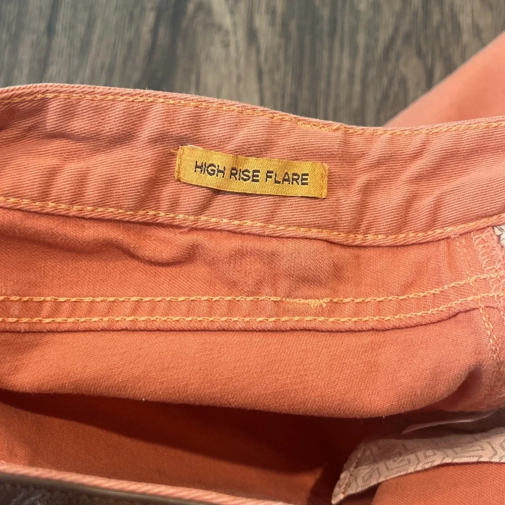 Tory Burch  High Rise Flare Women Jeans Size 31 Pretty Coral Color